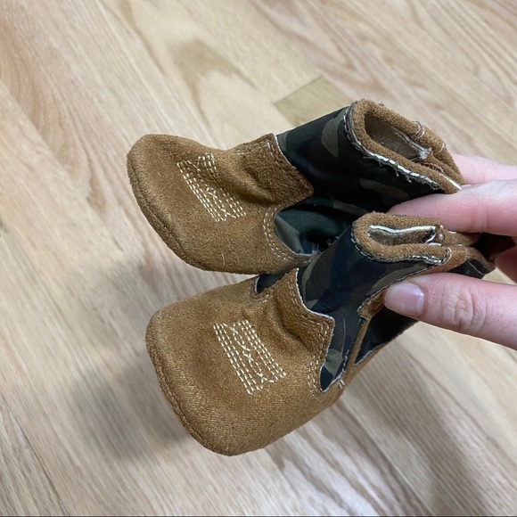 Camouflage Baby Boots Sz 3 Green Tan - Picture 4 of 6